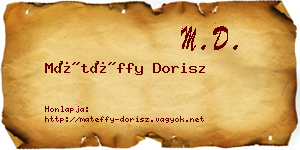 Mátéffy Dorisz névjegykártya